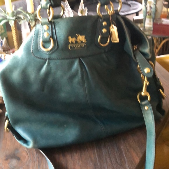 Coach Madison Julianne Teal leather handbag - Picture 15 of 16